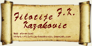 Filotije Kazaković vizit kartica